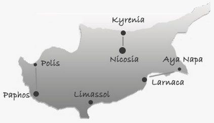 mapa katolických kostelů na kypru