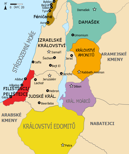 Mapa starověkých říší ve Svaté zemi